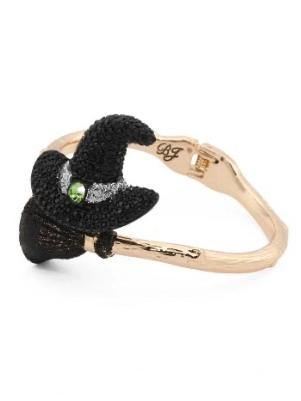 Betsey Johnson NWT Black Crystal Witch Hat Bypass Bracelet